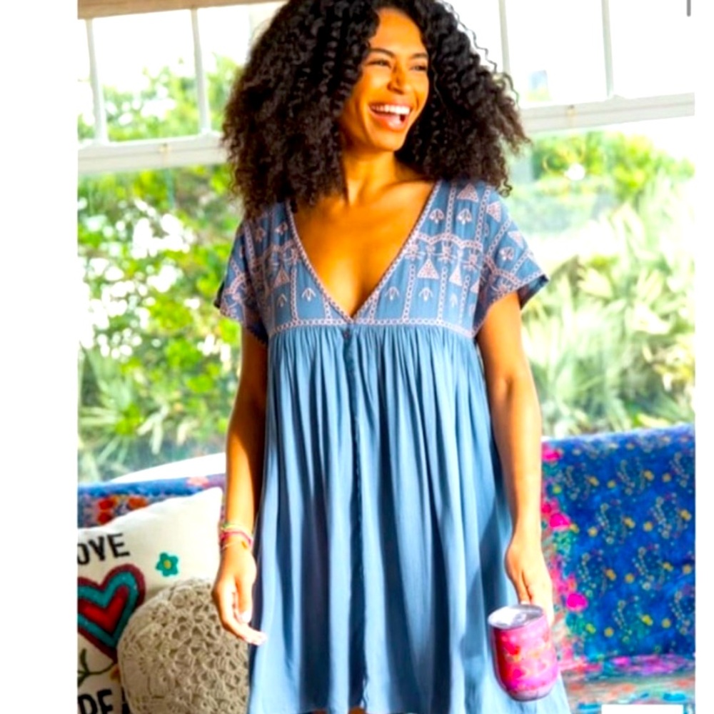 Natural life Embroidered Easy Dress